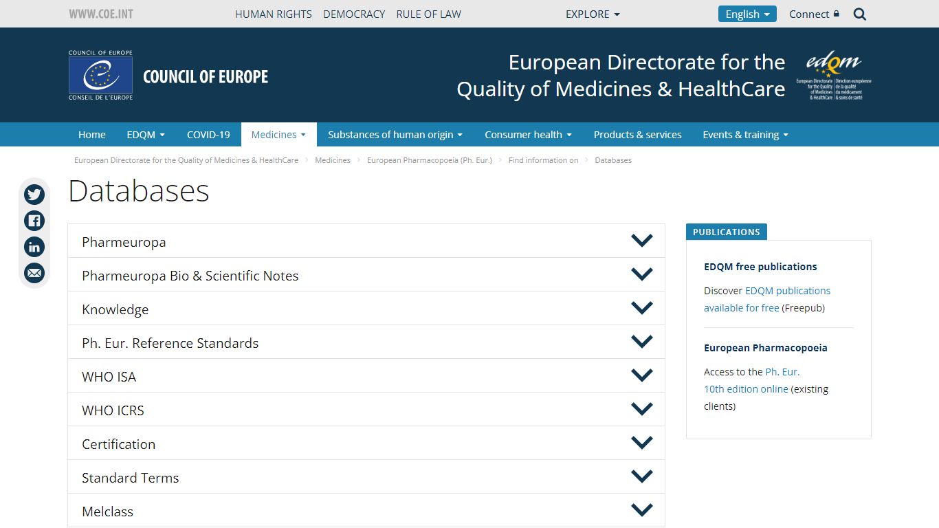 Databases - European Directorate for the Quality of Medicines ...